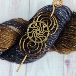 Clearance - Steampunk Gear Shawl Pin - Charmed Vintage Bronze