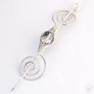 Shawl Pin, April Birthstone Shawl Pin - Noteworthy Birthstone Silver - Crafty Flutterby Creations