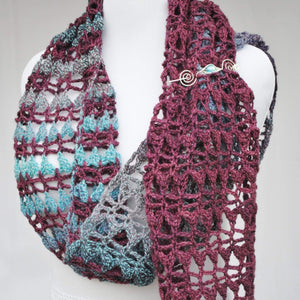 Pattern, PDF Hues in Flux Crocheted Scarf - Crafty Flutterby Creations
