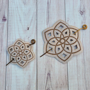 Flower Hair/Shawl Pin - Cork with Wire Stick
