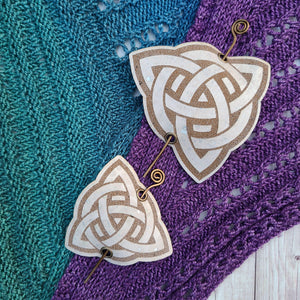 Celtic Triquetra Hair/Shawl Pin - Cork with Wire Stick