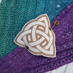 Celtic Triquetra Hair/Shawl Pin - Cork with Wire Stick