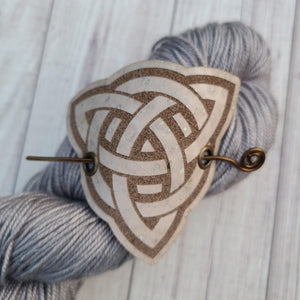 Celtic Triquetra Hair/Shawl Pin - Cork with Wire Stick