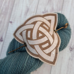 Celtic Triquetra Hair/Shawl Pin - Cork with Wire Stick