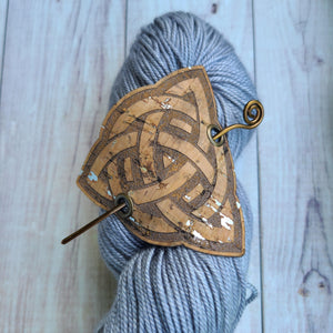 Celtic Triquetra Hair/Shawl Pin - Cork with Wire Stick