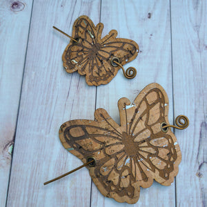 Butterfly Hair/Shawl Pin - Cork with Wire Stick