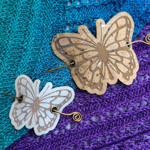 Butterfly Hair/Shawl Pin - Cork with Wire Stick