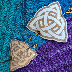 Celtic Triquetra Hair/Shawl Pin - Cork with Wire Stick