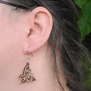 Butterfly Earrings - Beech