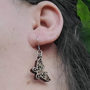 Butterfly Earrings - Beech