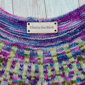 Sweater Back Indicator - Sew on Tags - Cork