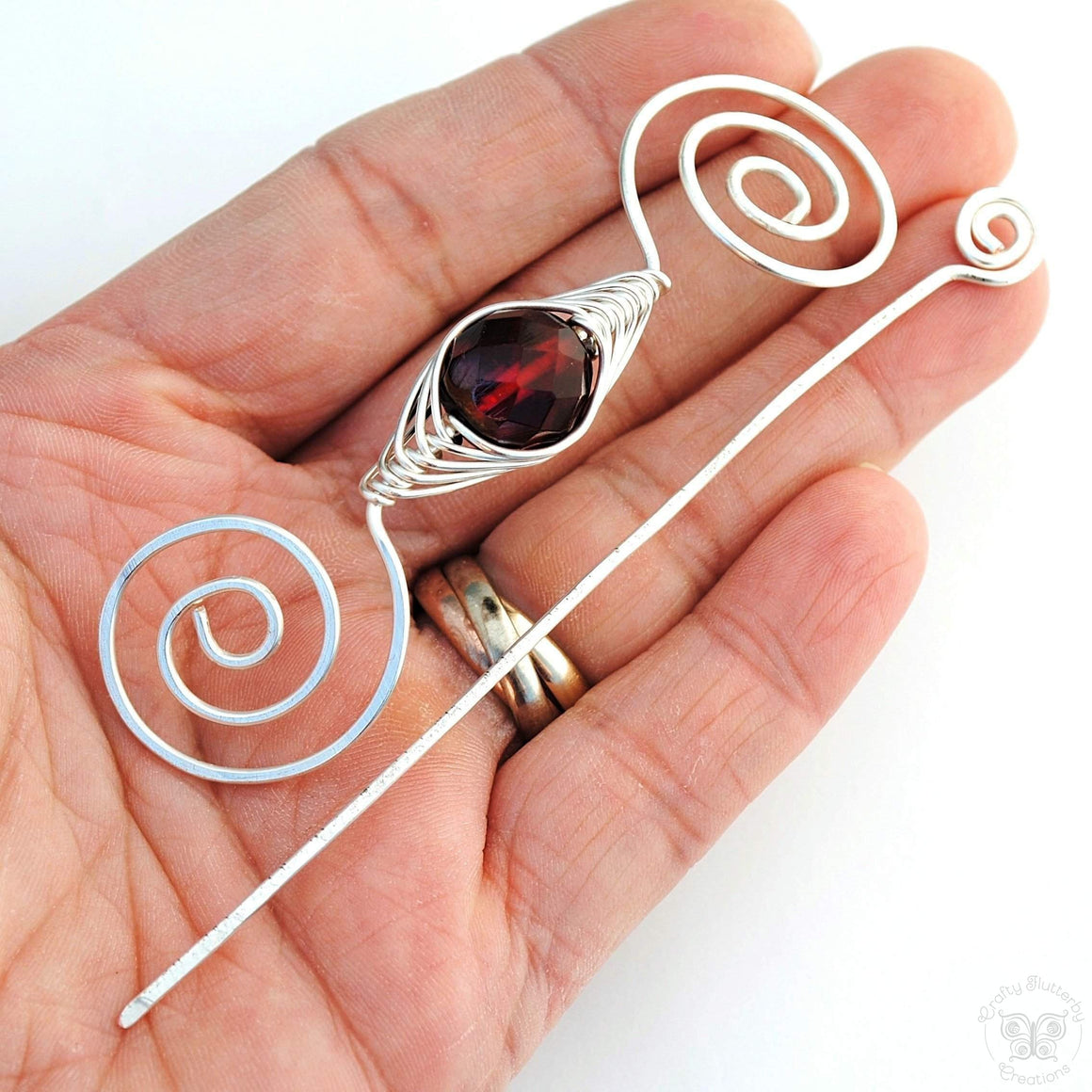 Noteworthy Birthstone Shawl Pin Silver - All months January, Februrary, March, April, May, June, July, August, September, October, November, and December
