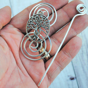Celtic Tree of Life Shawl Pin - Charmed Silver, Vintage Bronze, or Rose Gold