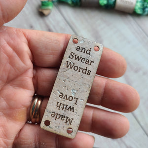 Made with Love and Swear Words - Sew on Tags - Cork