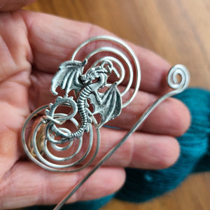 Dragon Shawl Pin - Charmed Silver Fandoms