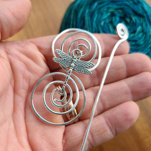 Dazzling Dragonfly Shawl Pin - Charmed Silver