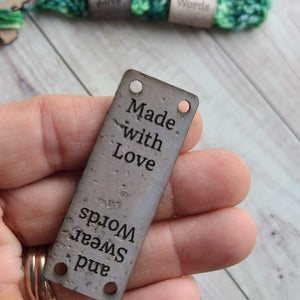 Made with Love and Swear Words - Sew on Tags - Cork