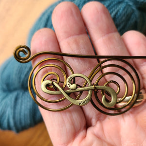 Music Treble Clef Shawl Pin - Charmed Silver or Vintage Bronze