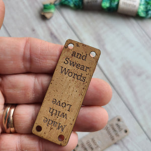 Made with Love and Swear Words - Sew on Tags - Cork