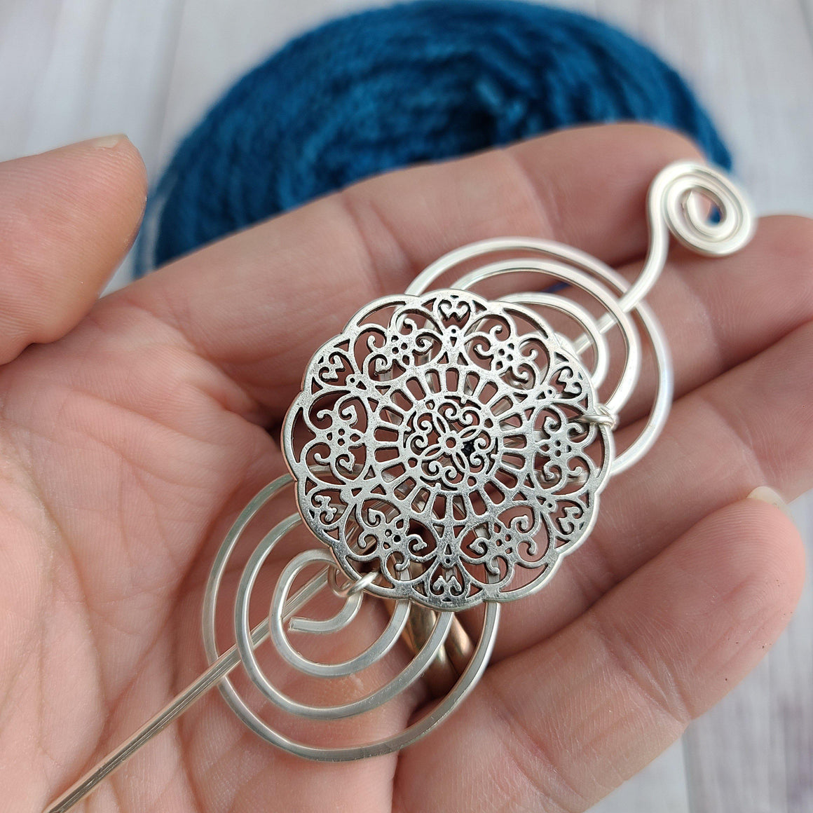 Victorian Lace Shawl Pin - Gold Charmed-Shawl Pin-Crafty Flutterby Creations