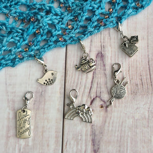Thoughtful Set of Progress Keeper, Stitch Markers or Zipper Pulls