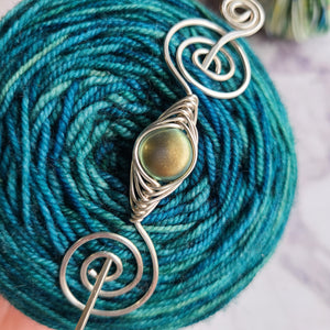 Green Gold Shimmer Shawl Pin - Noteworthy Classic Silver, Bronze or Gold