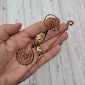 Clearance - Caramel Macchiato Shawl Pin - Large Bronze Noteworthy