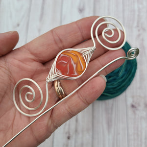 Hearth Alight Shawl Pin - Large Silver Noteworthy