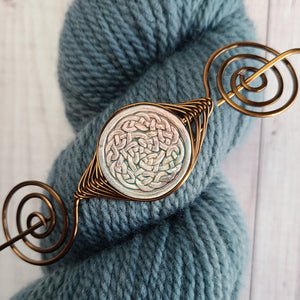 Celtic Knot Raku Shawl Pin - Large Noteworthy Limited Edition