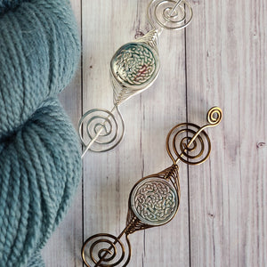 Celtic Knot Raku Shawl Pin - Large Noteworthy Limited Edition