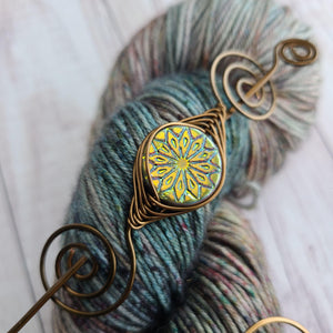 Glowing Sunset Star Shawl Pin- Noteworthy Czech Glass - Limited Edition