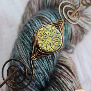 Glowing Sunset Star Shawl Pin- Noteworthy Czech Glass - Limited Edition