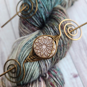 Shimmering Copper Star Shawl Pin- Noteworthy Czech Glass - Limited Edition