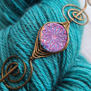 Glowing Purple Star Shawl Pin- Noteworthy Czech Glass - Limited Edition