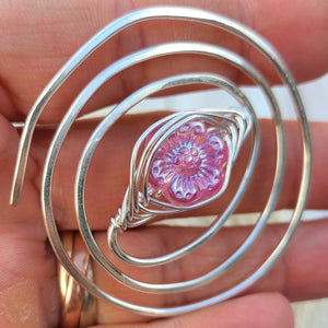 Cosmos Flower Shawl Pin - Twirl Silver