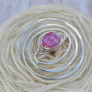 Cosmos Flower Shawl Pin - Twirl Silver