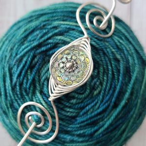 Aurora Borealis Shawl Pin- Noteworthy Czech Glass-Shawl Pin-Crafty Flutterby Creations