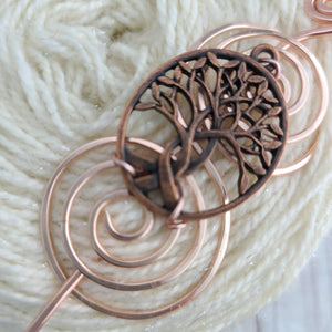 Celtic Tree of Life Shawl Pin - Charmed Rose Gold-Shawl Pin-Crafty Flutterby Creations