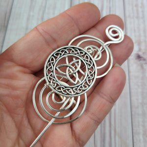 Celtic Triquetra Knot Shawl Pin - Charmed Silver-Shawl Pin-Crafty Flutterby Creations