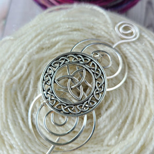 Celtic Triquetra Knot Shawl Pin - Charmed Silver-Shawl Pin-Crafty Flutterby Creations