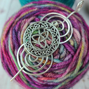 Celtic Triquetra Knot Shawl Pin - Charmed Silver-Shawl Pin-Crafty Flutterby Creations