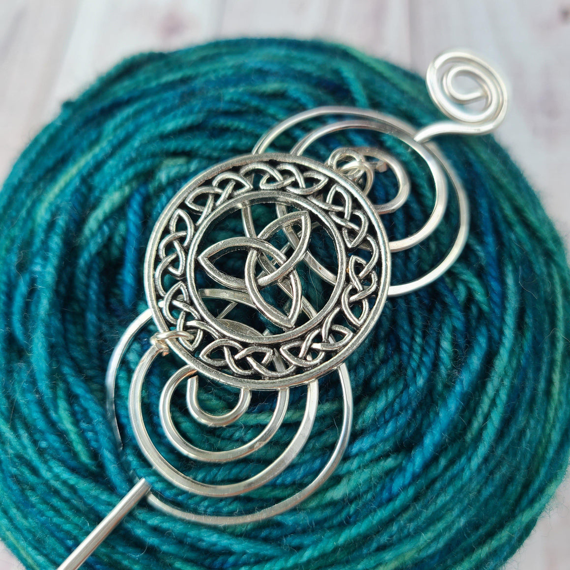Celtic Triquetra Knot Shawl Pin - Charmed Silver-Shawl Pin-Crafty Flutterby Creations
