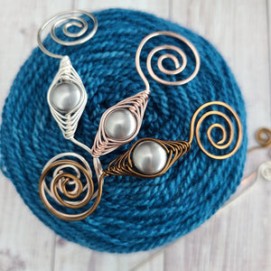 Grey Shimmer Shawl Pin - Noteworthy Classic Silver, Bronze or Rose Gold-Shawl Pin-Crafty Flutterby Creations