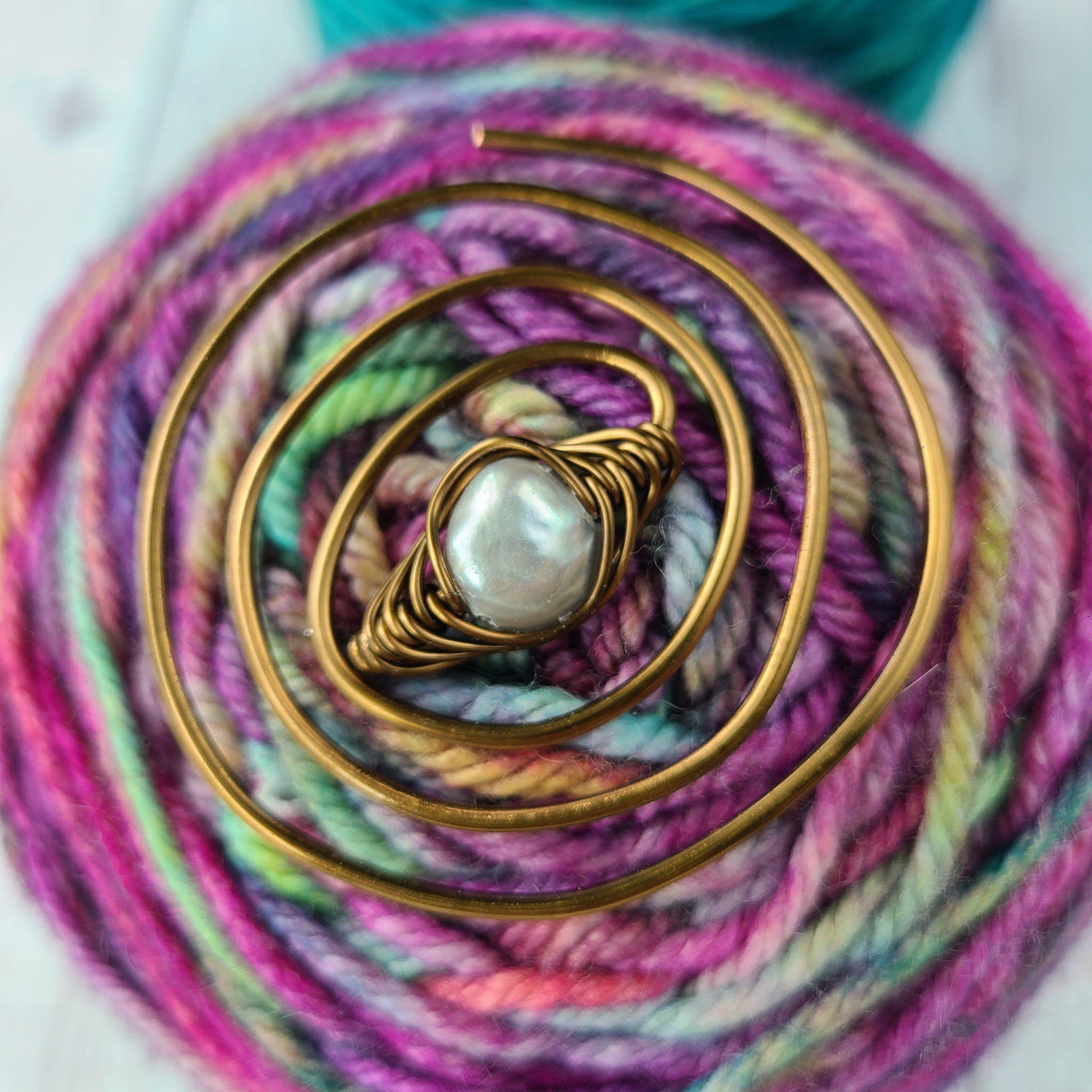 Pearl Shawl Pin - Twirl Vintage Bronze-Shawl Pin-Crafty Flutterby Creations