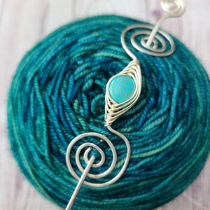 Tranquil Turquoise Shawl Pin- Noteworthy - Limited Edition-Shawl Pin-Crafty Flutterby Creations