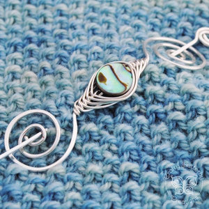 Archived, Abalone Shell Shawl Pin - Noteworthy Natural Silver - Crafty Flutterby Creations