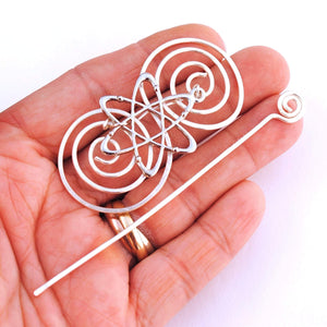 Shawl Pin, Atomic Shawl Pin - Charmed Silver - Crafty Flutterby Creations