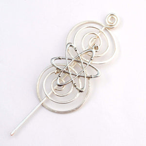 Shawl Pin, Atomic Shawl Pin - Charmed Silver - Crafty Flutterby Creations