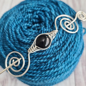 Black Shimmer Shawl Pin - Noteworthy Classic-Shawl Pin-Crafty Flutterby Creations