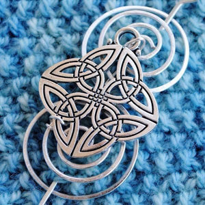 Shawl Pin, Celtic Knot Shawl Pin - Charmed Silver - Crafty Flutterby Creations